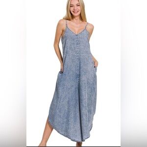 2for1 size Medium Zenana NEW in bag sealed demin acid wash&black check photos